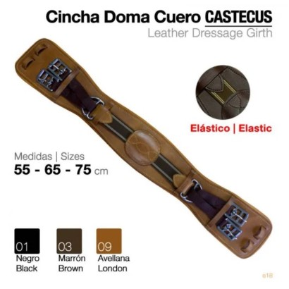 CINCHA DOMA CUERO CASTECUS CON ELÁSTICO