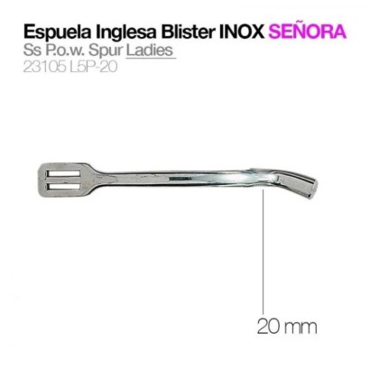 ESPUELA INGLESA BLISTER INOX SEÑORA 20MM