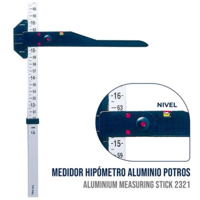 MEDIDOR HIPOMETRO ALUMINIO POTROS