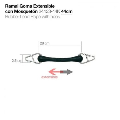 RAMAL GOMA EXTENSIBLE CON MOSQUETÓN 24433-44K 44CM