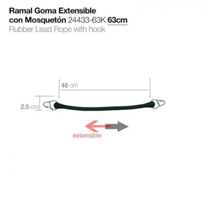 RAMAL GOMA EXTENSIBLE CON MOSQUETÓN 24433-63K 63CM