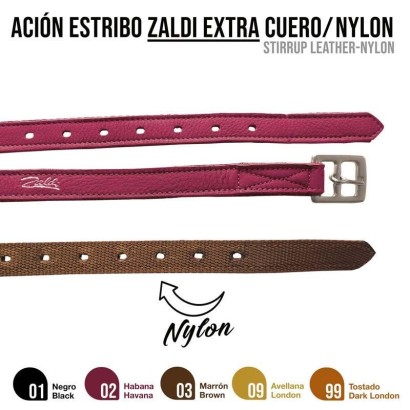 ACIÓN ESTRIBO ZALDI EXTRA CUERO/NYLON 145 CM