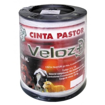 BOBINA CINTA ELECTRICA ZAR VELOZ 20 MM 200 M