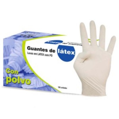 GUANTE LATEX CON POLVO 100UD