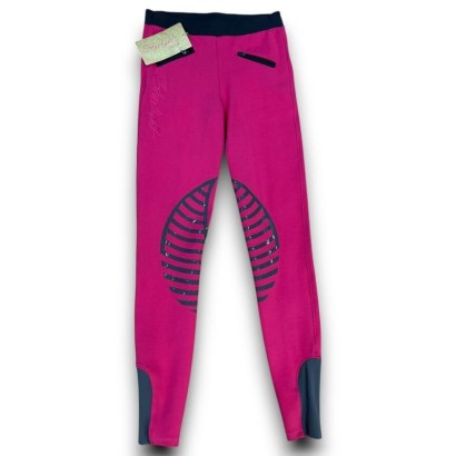 LEGGINGS DE MONTAR STARLIGHT RODILLERA DE SILICONA 3995 ROSA/GRIS TALLA 34