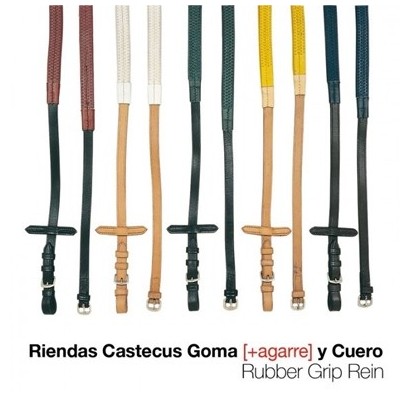 RIENDAS CASTECUS GOMA BLANCO CUERO NEGRO 1804