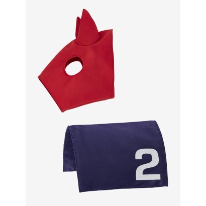 JUGUETE CONJUNTO MÁSCARA Y MANTILLA DE CARRERAS PARA TOY PONY