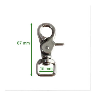 MOSQUETÓN DE GATILLO ACERO INOXIDABLE 15MM