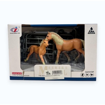 JUGUETE PACK YEGUA Y POTRO PALOMINO